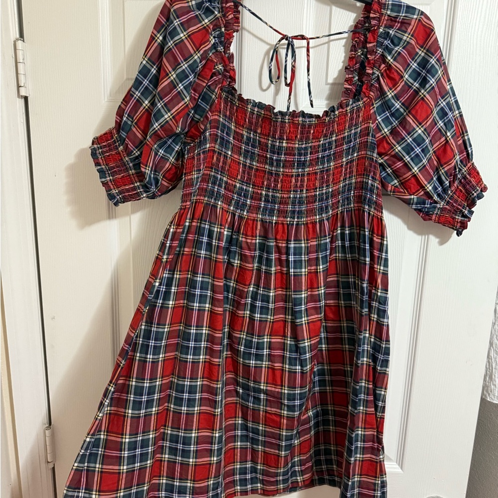 Hill House Red and Blue Plaid Dress